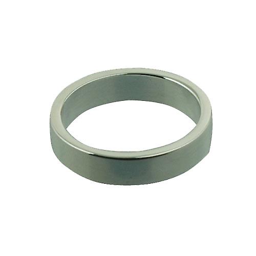 Silver 4mm plain flat Wedding Ring Size P