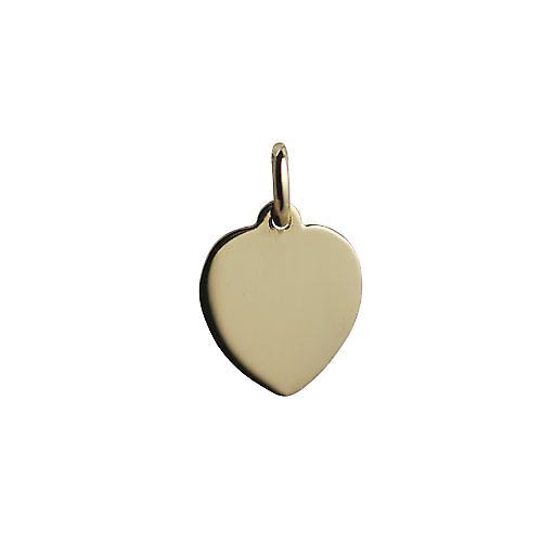 18ct Gold 16x14mm plain heart Disc