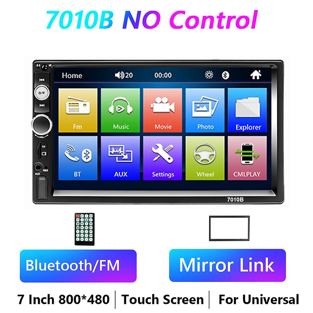 Car Radio 2din Tape Recorder 7&quot; Touch Screen Bluetooth Mp5 12v Fm Stereo Iso Power Aux Input Sd Usb With / Without Camera