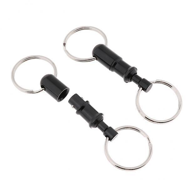 5x2 Pieces Breakaway Key Ring Separate Car Keys Quick Release Keychain Black