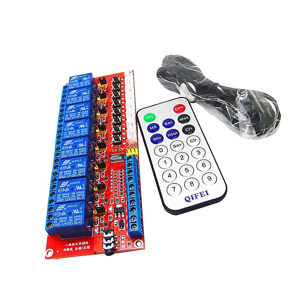 8-CH Relay Module Control Board with Remote Controller Extension Cord 12V