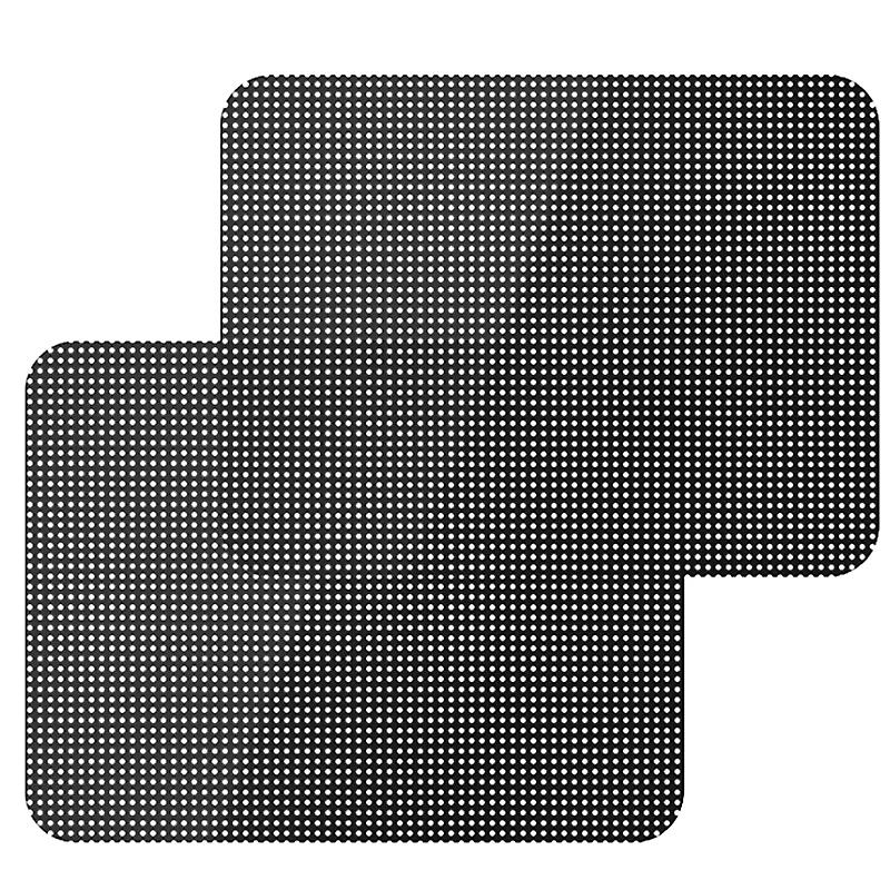 2pcs Car Side Window Mesh Film Windshield Net Sun Shade Sticker Uv Protection