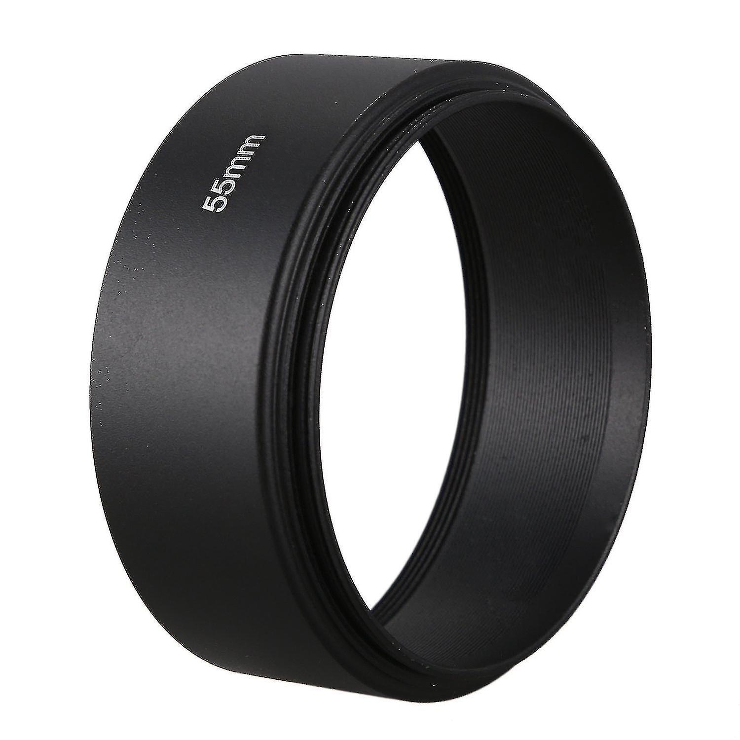 Standard 55mm Metal Black Lens Hood For Camera Lenses - DSLRKIT Brand, New