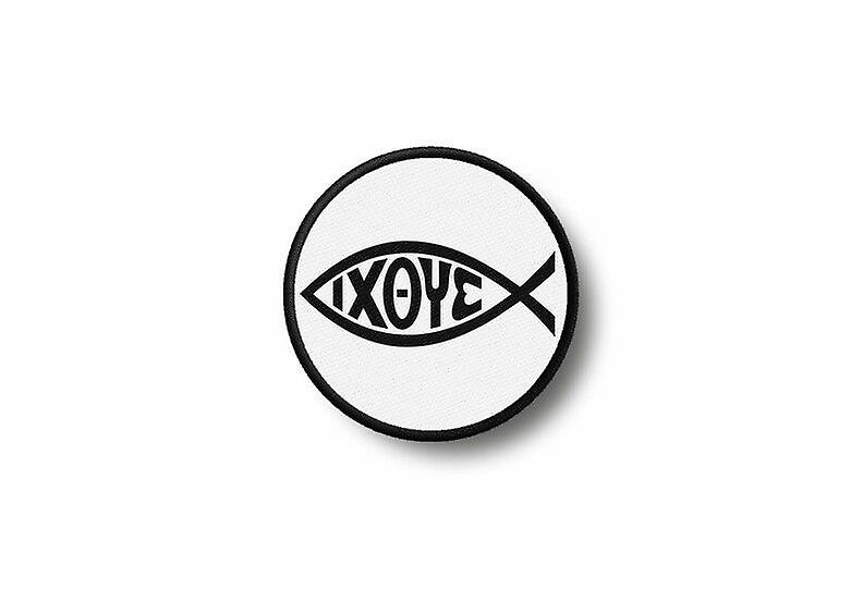 Patch Ecusson Brode Prints Thermocollant Symbol Ioxe Fish Jesus Chretien