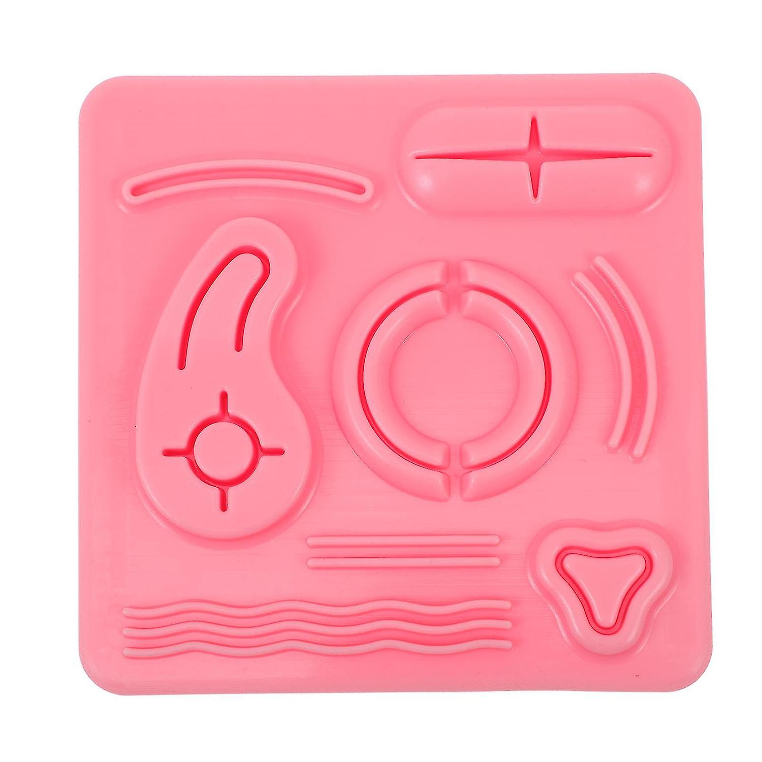 Peritoneoscope Pad Multi-wound Suture Module Reusable Silicone Suture Pad (red)