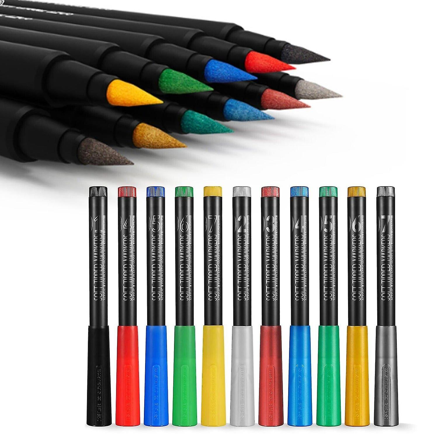 11pcs Dspiae Mk/mkm Soft Tipped Marker Pen Compatible with Plastic Model Kit Waterproof