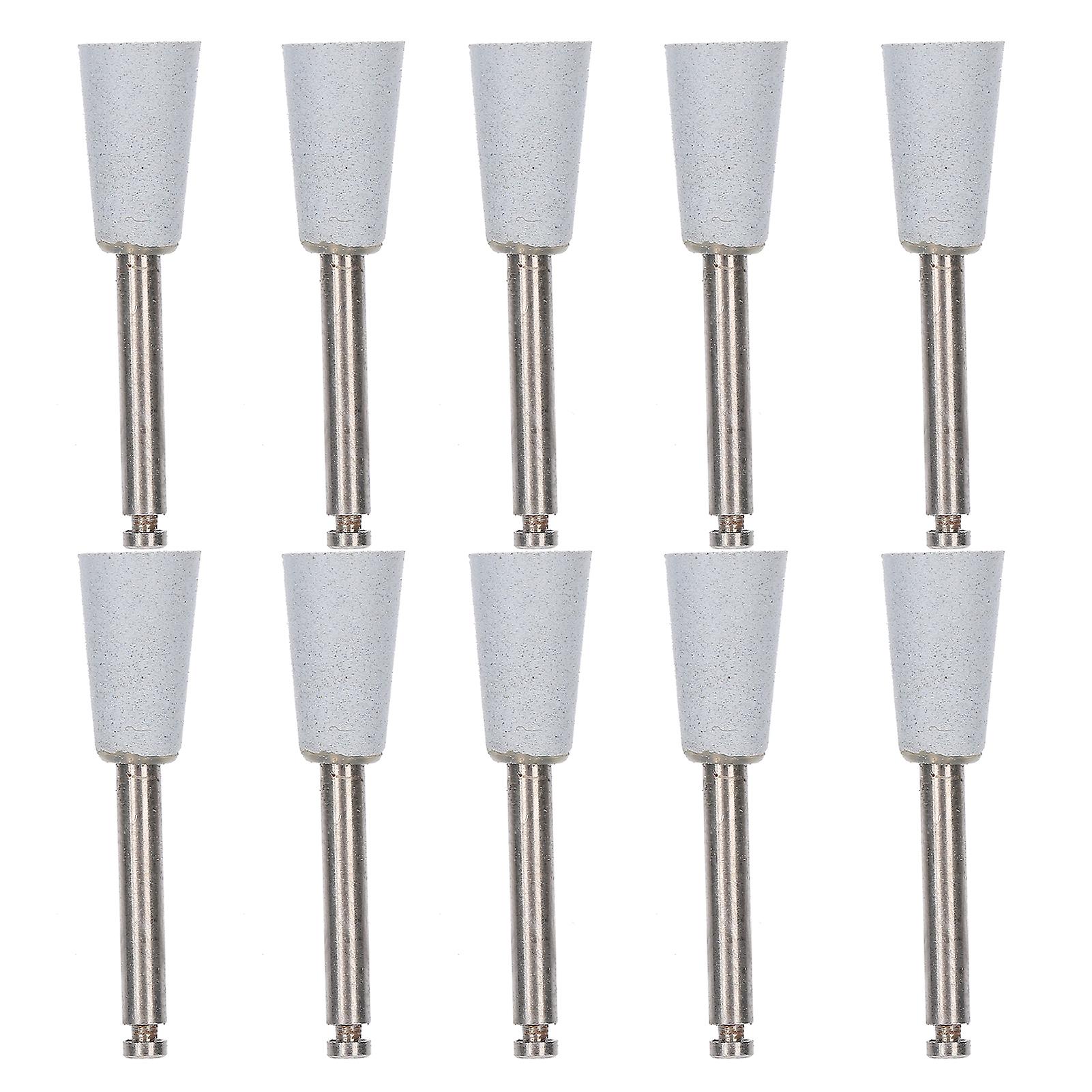 10pcs Dental Polishing Burs Low Speed Dental Grinding Polisher Burs Drill Bits Set Cup Shape Gray
