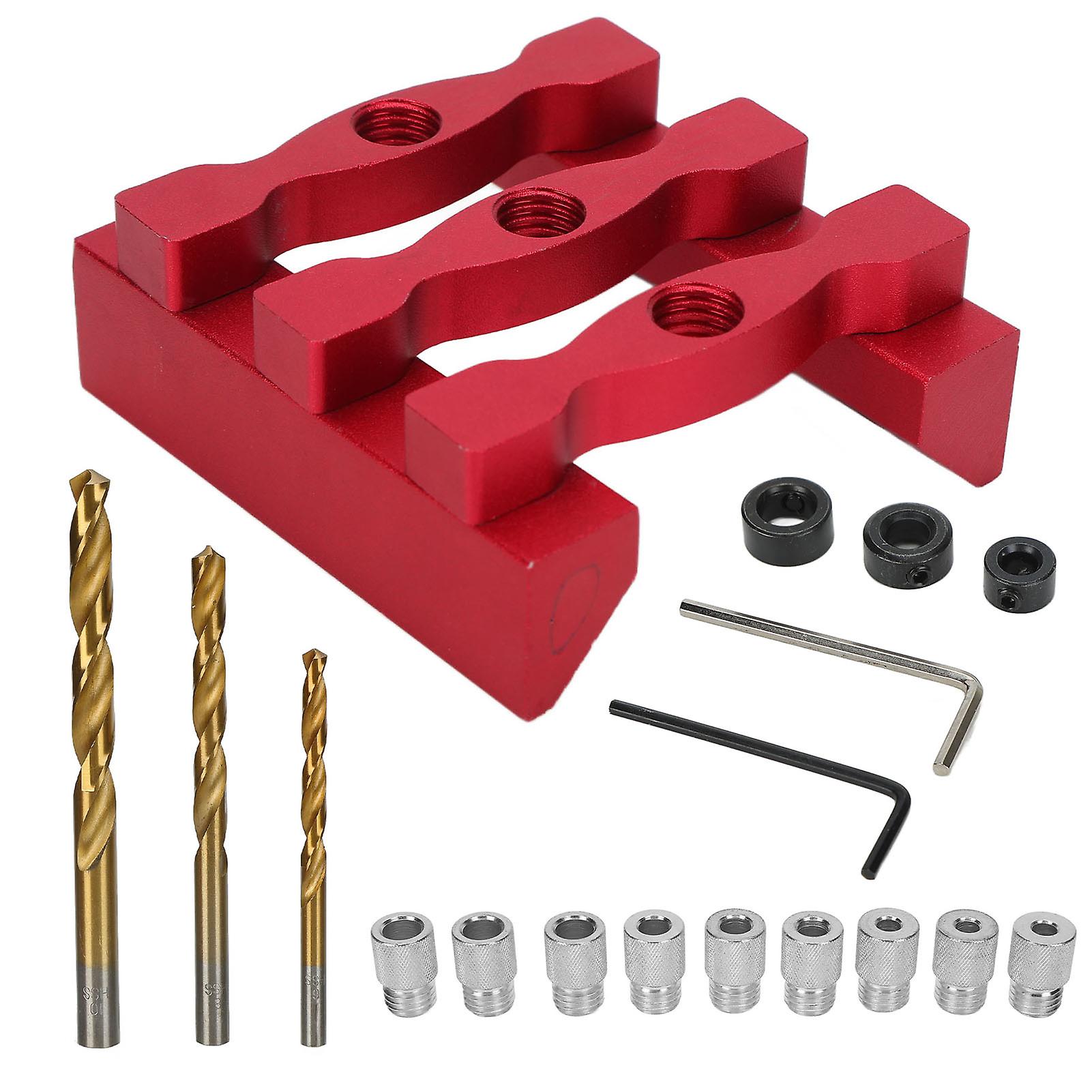 18Pcs/Set Self Centering Doweling Jigs Aluminum Alloy HSS 90° Angle Woodworking Punch Locator