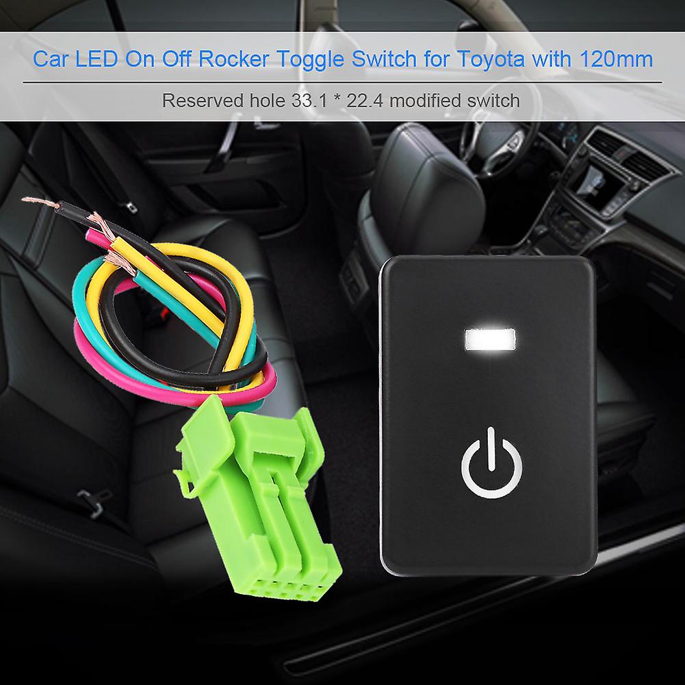 Car LED On Off Rocker Toggle Switch for Toyota Camry Yaris Highlander Prius Power Control Durable Replacement
