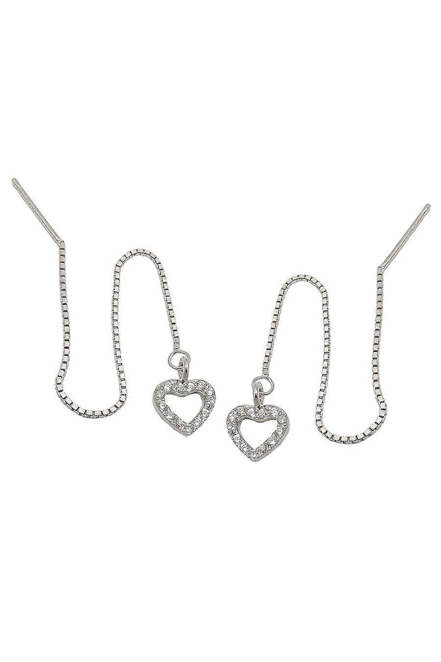 Earrings Chain Heart Silver 925 - Gl93593