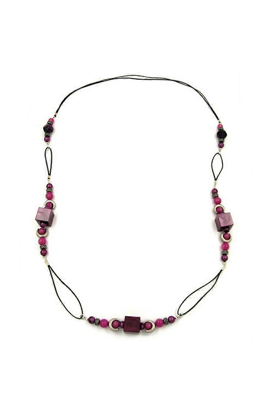 Necklace Dice Lilac Silver-tone - Gl02097