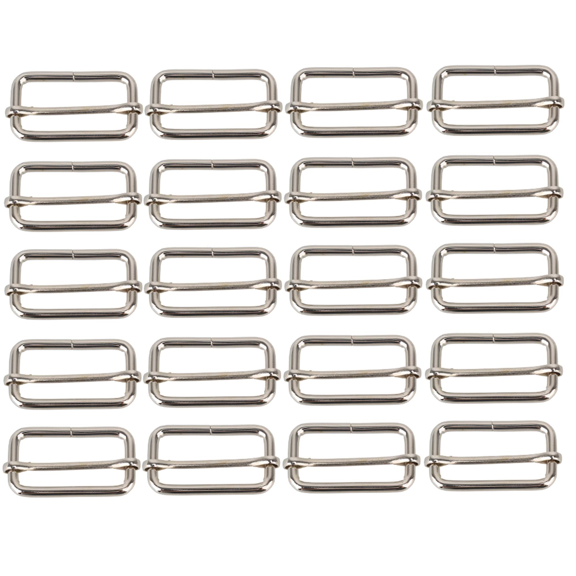 20pcs Metal Slides Wire-formed 38mm Tri-glides Buckles Webbing Belt Purse Hook