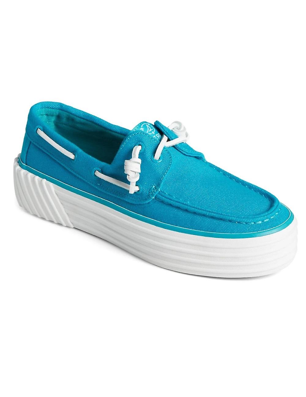 Damskor Sperry Bahama Plattform Turkos Canvas