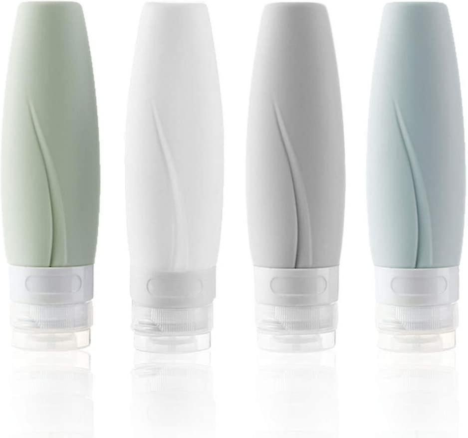 Silicone Travel Bottle Set, 4 Pcs Refillable And Squeezable Leakproof Portable Travel Container (60 