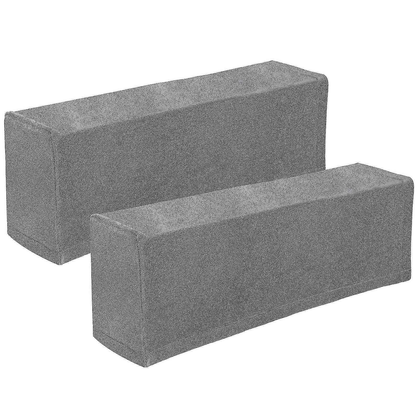 2pcs Universal Sofa Armrest Cover Elastic Armrest Protector Solid Color Armrest Protective Cloth (grey)