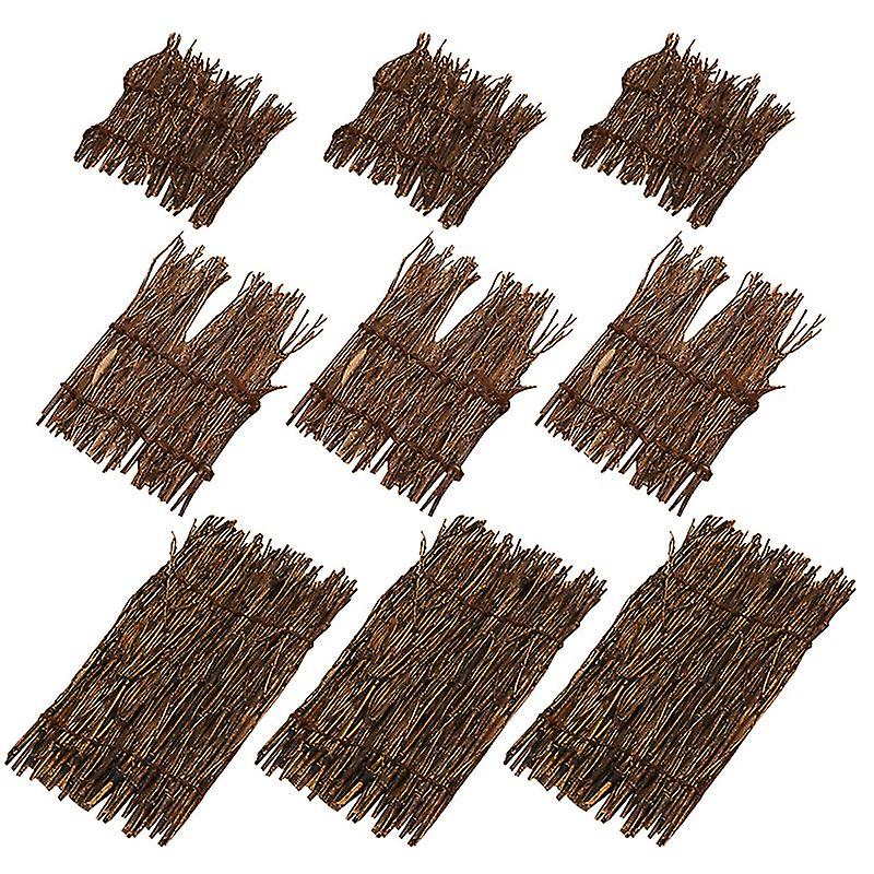 9pcs Mini Bamboo Fence Mat