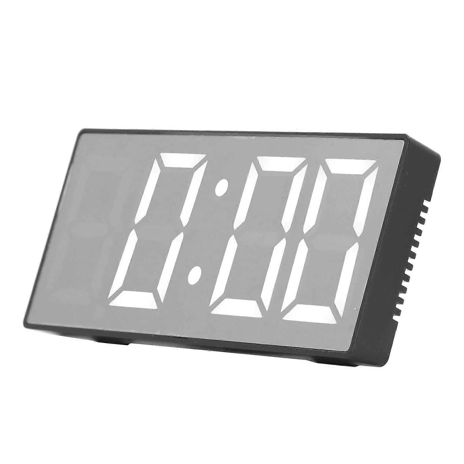 Digital LED Mirror Alarm Clock with Temperature Humidity Display Black