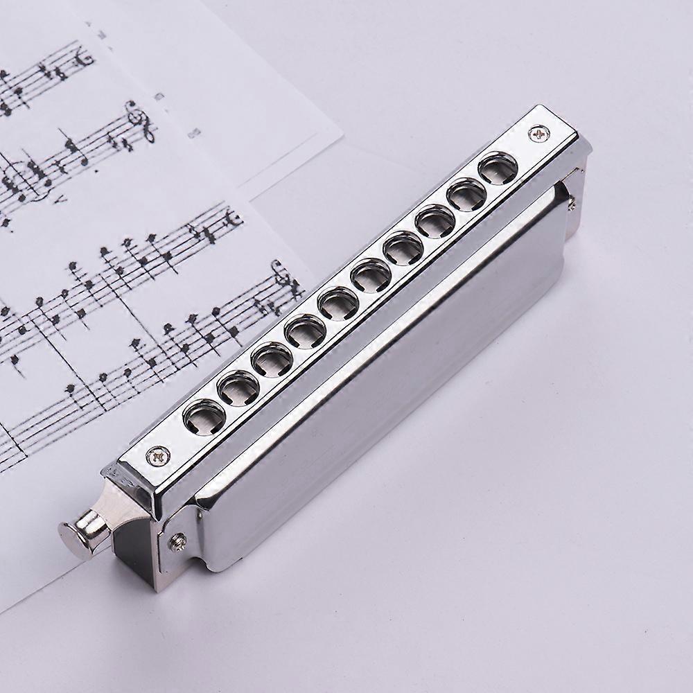 Sw1040 Steel Beginner Harmonica 10 Holes  40 Tones Key Of C Silver Chromatic Easy-carrry Woodwind Instruments