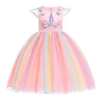 open lace back dress Children's Yellow Party Dress Girls Birthday Puffy Princess Dress – marryshe main image 0
