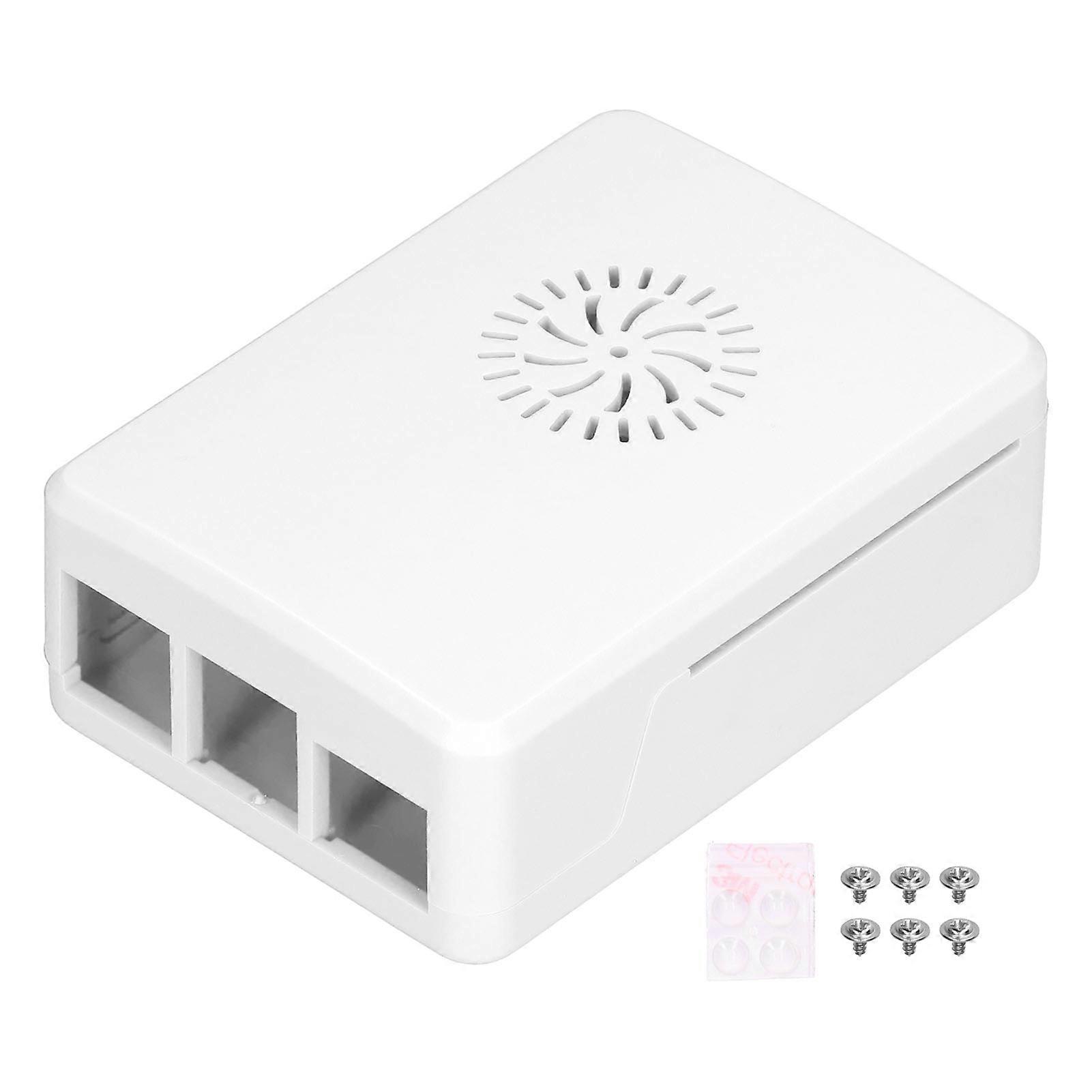 Raspberry Pi 4B ABSシェルヒートシンク用ケースシンプルな取り外し可能なトップカバー保護エンクロージャホワイト