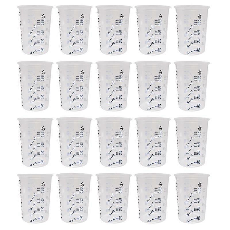 20st plast engångsfärg blandningskopp mätkoppar för harts epoxi häll 600ML