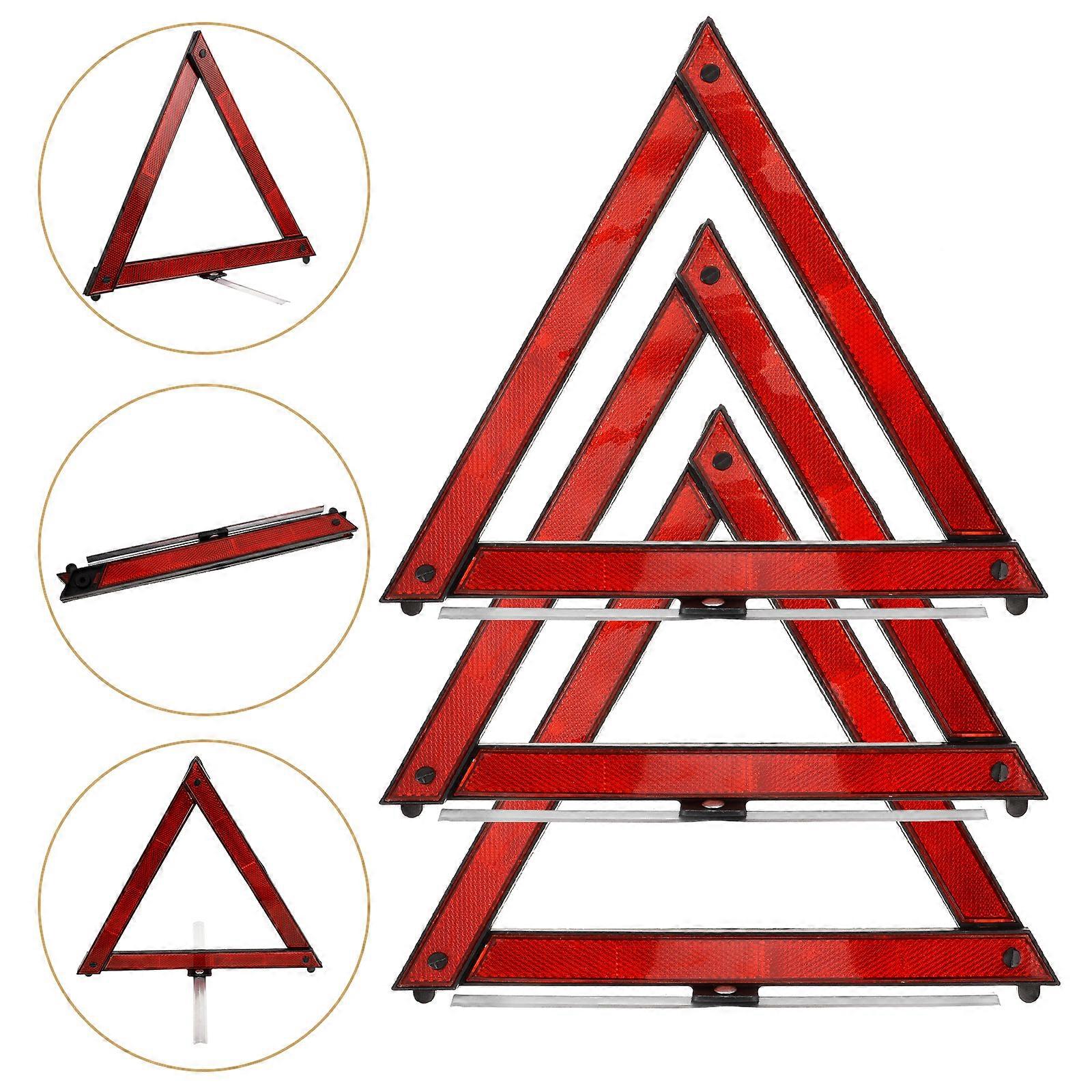 3pcs Safety Triangle Road Emergency Triangle Safety Reflective Triangle Warning Triangle