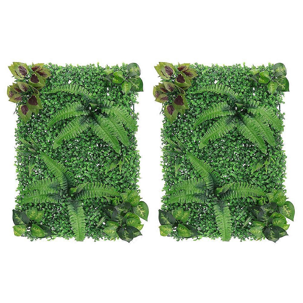 2Pcs Artificial Hedge Plant Panels Greenery Wall Fence Screening Backdrop Greenery Panel