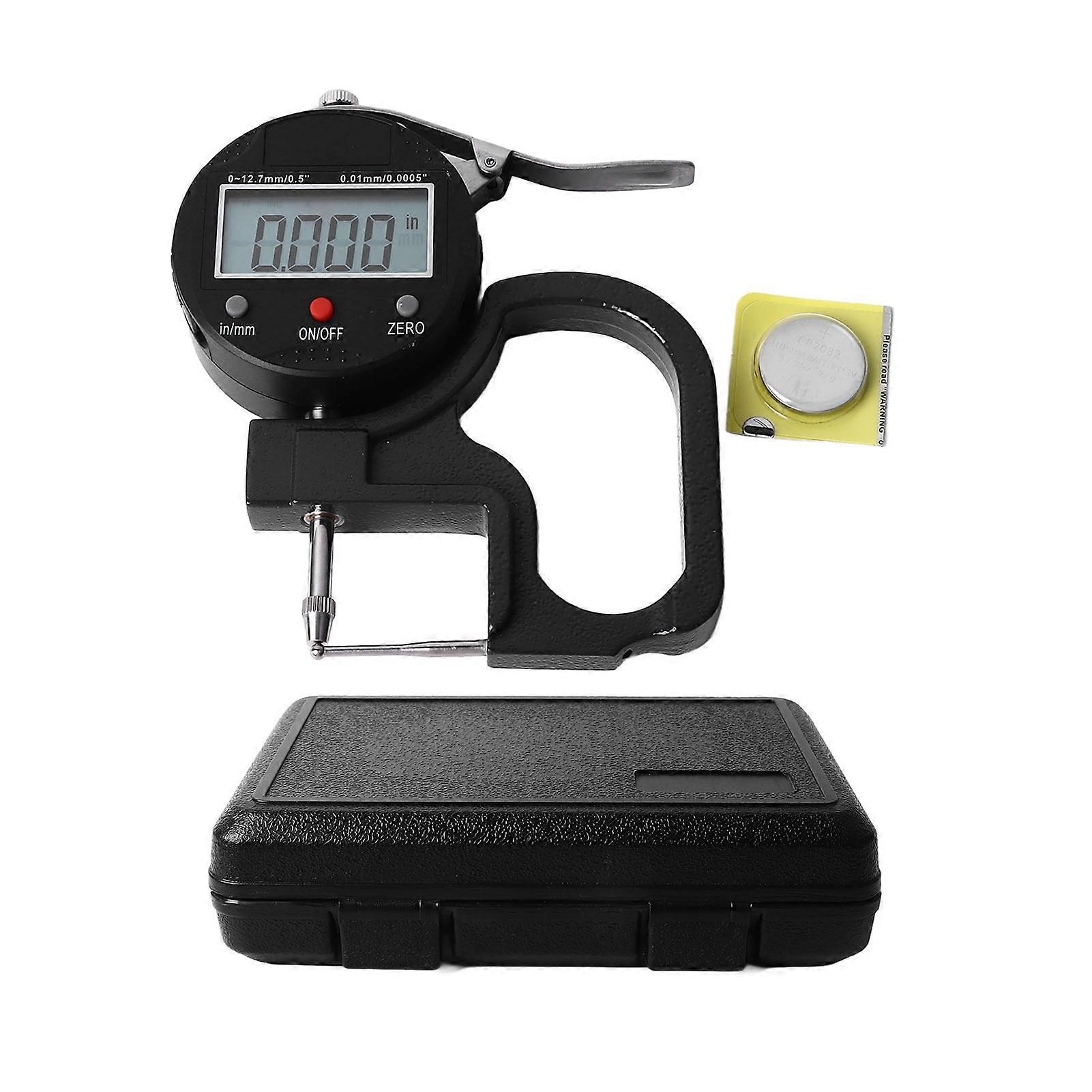 Thickness Meter Digital Display 0.0005 Inch Resolution High Accuracy Multifunctional Thickness Measuring Tool YEMAA