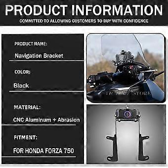 Support GPS/téléphone Pour Moto Honda Forza 750 2021-2024 - Fixation 12mm, Alliage Aluminium Noir, Résistant Aux Chocs