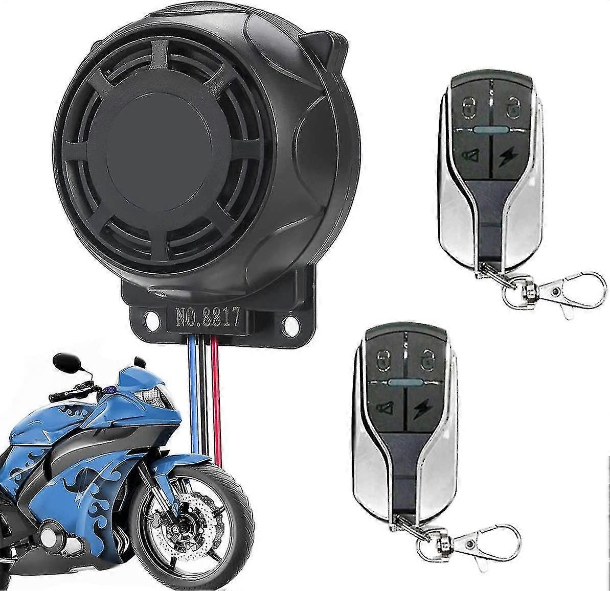 Motorcycle Alarm System, Anti-theft Security, With 2 Way Remote Control, Sensitivity Adjustable Motion Sensor Burglar For Scooter Quad Bike