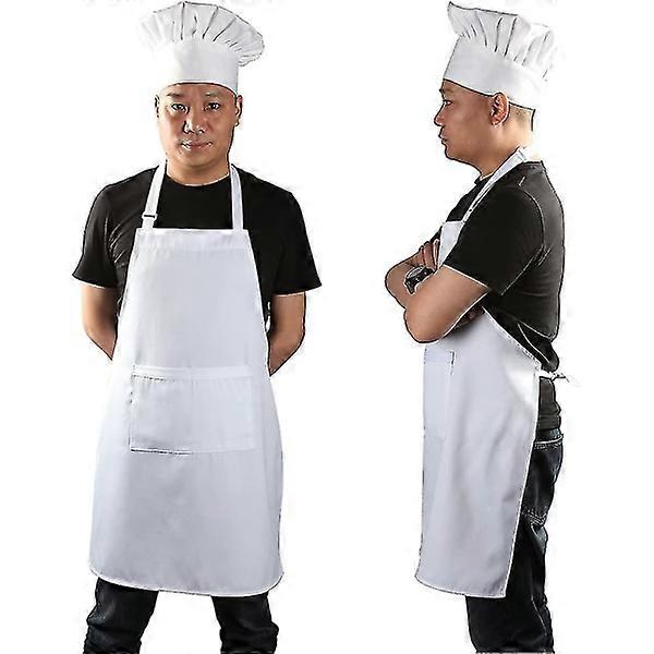 Set - Chef's hat and adjustable white apron