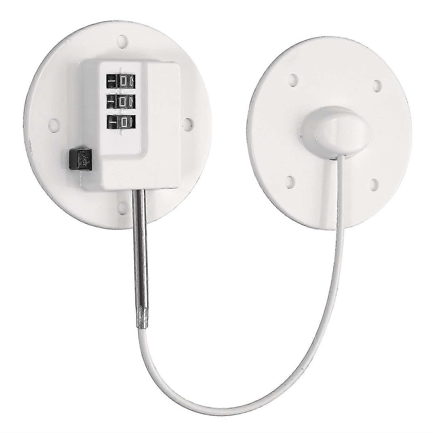 1 Piece Mini Drawer Lock Combination Lock 3 Digits For Fridge Door Safety Lock For Children Locks Drawers Limiter Opening Lock Locker Loss - White