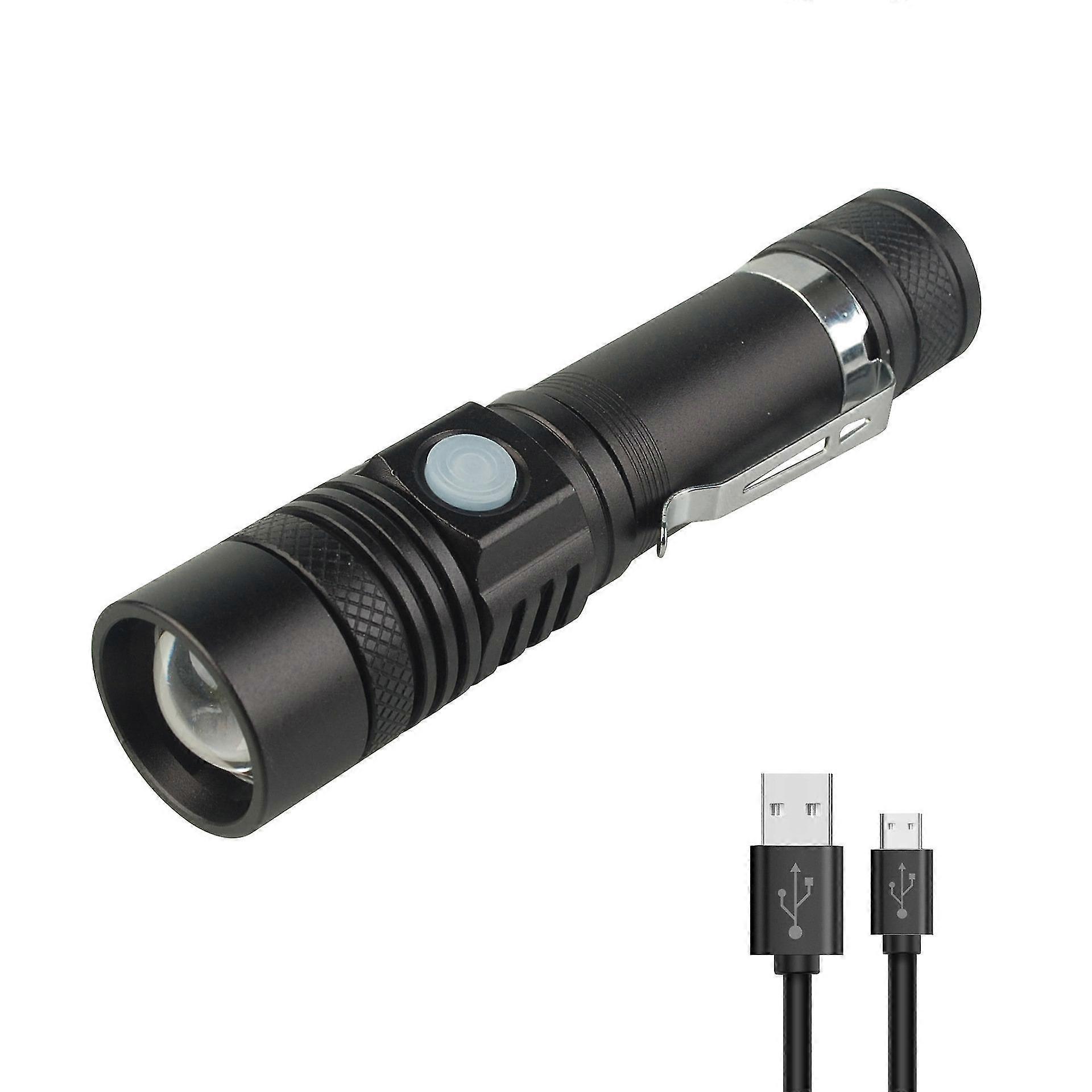 Led Torch Usb Rechargeable, Super Bright Zoomable Ipx5 Waterproof Flashlight, 1200lm, Pocket-Size Small Led Flashlight For Hiking, Camping, Emergency