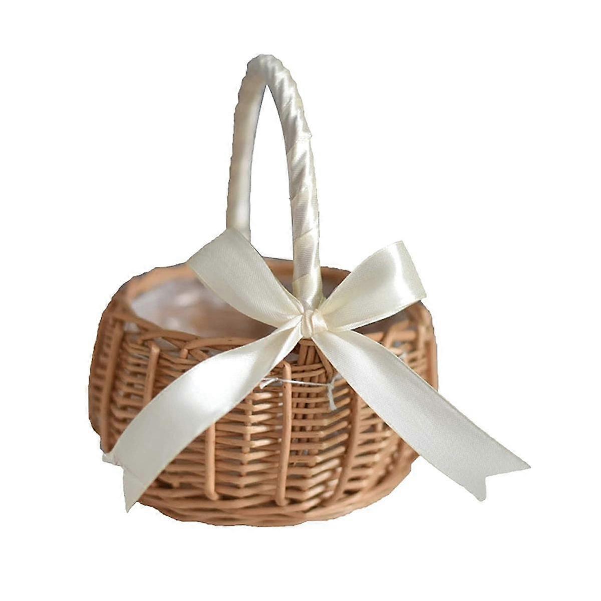 Vävd blomma korg Hualanzi flätad korg godis presentkorg 19cm