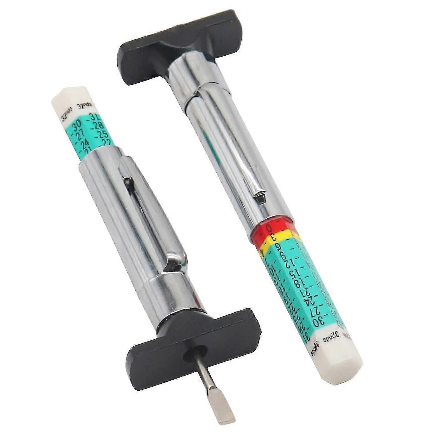 2pcs Tread Depth Gauge Double Sided Color Coded Tire Depth Gauge Accurate Tread Depth Measuring Tool
