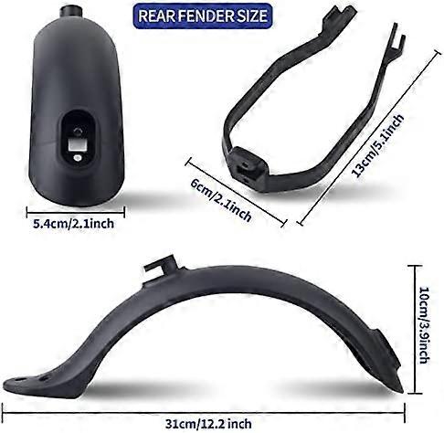 MaxEarn Garde-boue arrière pour scooter électrique Xiaomi M365/1S/Pro/Pro2, garde-boue arrière pour scooter électrique Mi M365, M365 1S, Pro, Pro2