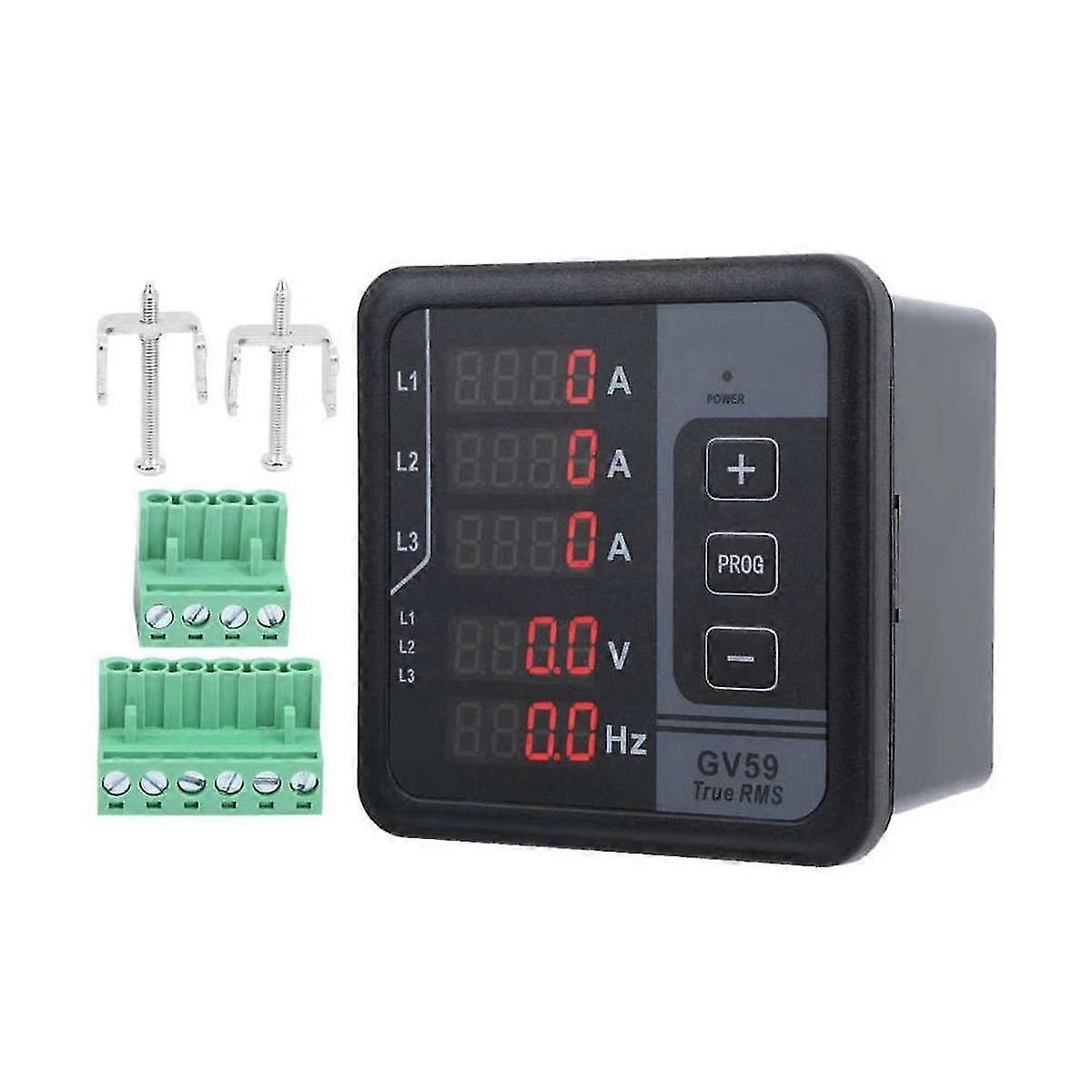 Digital Meter Gv59 Current Voltage Measuring Gauge For 3 Phase Generator Dc 165-265v Monitoring Ins