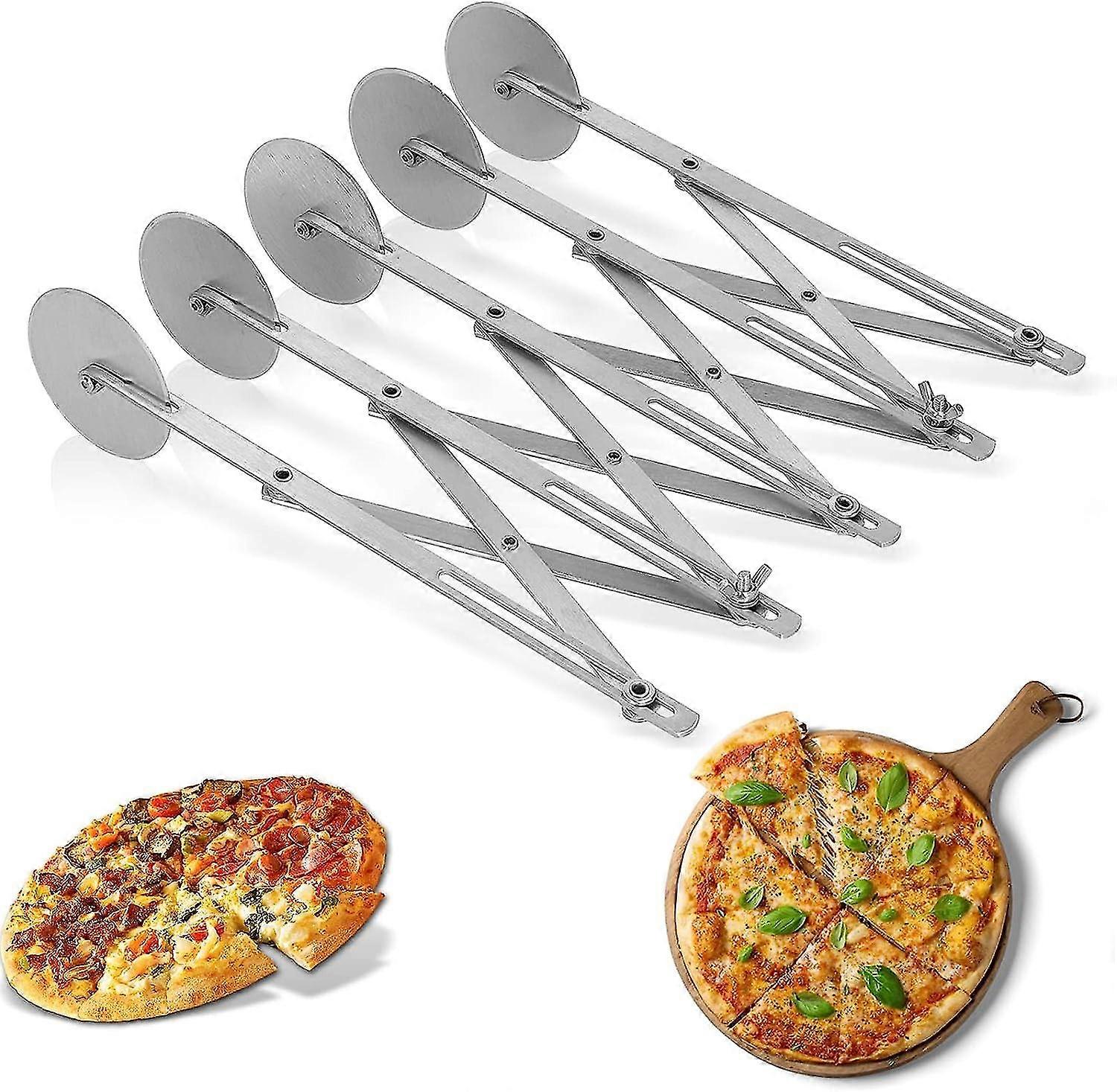 Expandable Multi-wheel Stainless Steel Pizza Slicer
