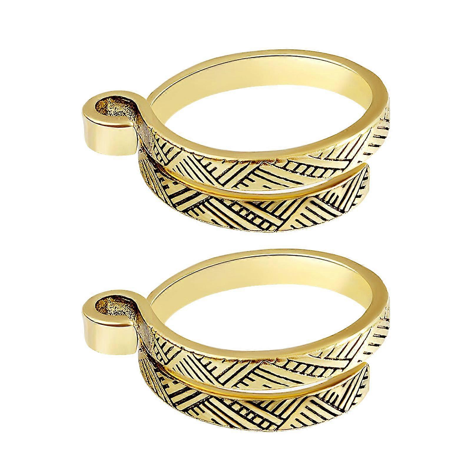 Crochet Finger Ring,2pcs Adjustable Knitting Loop Rings For Hand Weaving Hook Line Supplies