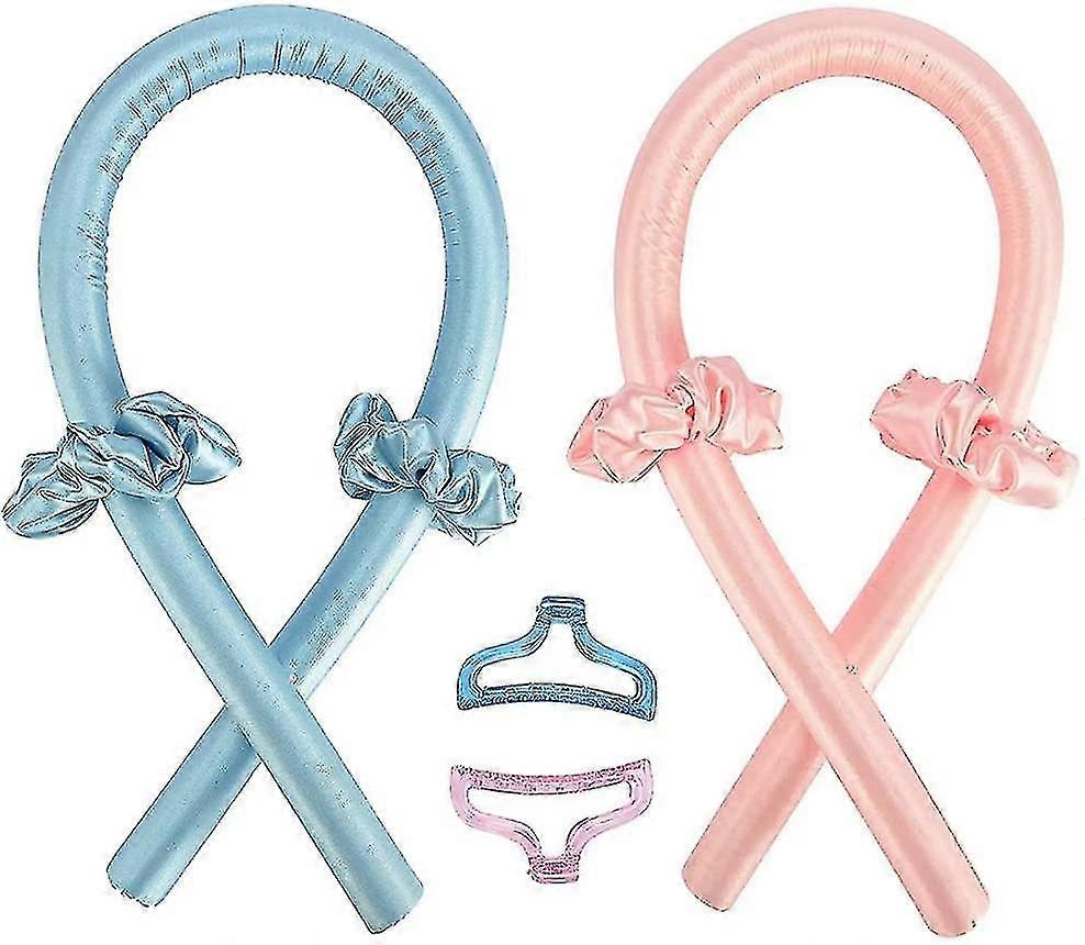 2 Pcs No Heat Curls, Curlers de cheveux en soie, Curls Band Hair Curlers, Curlers en mousse