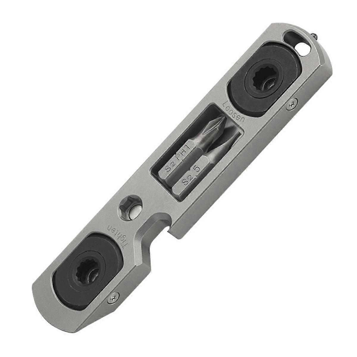 Titanium Alloy Multi-Functional Mini Ratchet Screwdriver Wrench Bottle Opener