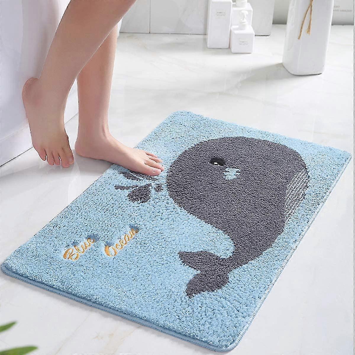 Bathroom Rugs Mat, Extra Soft And Absorbent,15"x23",grey Whale