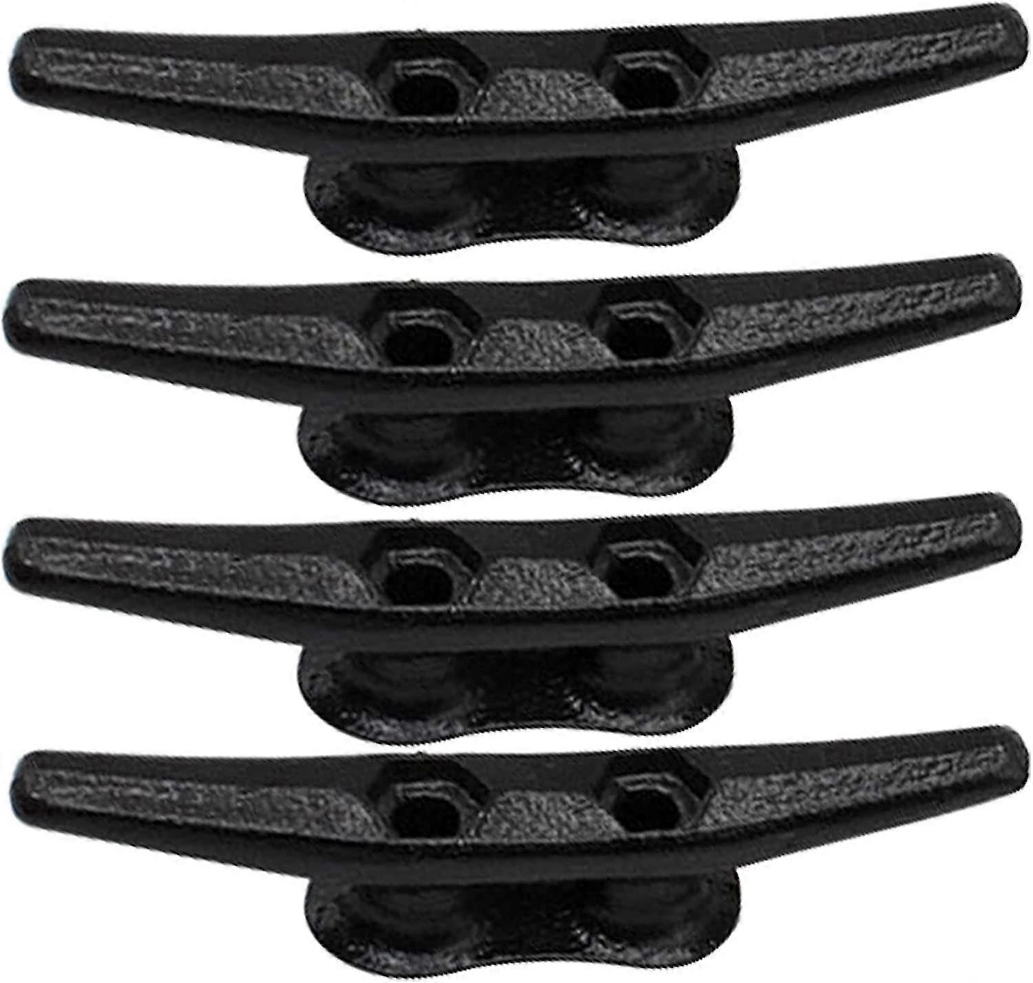 Black Boat Cleats 4in,6in,8in,rope Cleat Galvanized Cast Iron Dock Cleat For Marine Or Decorative Applications 4pack