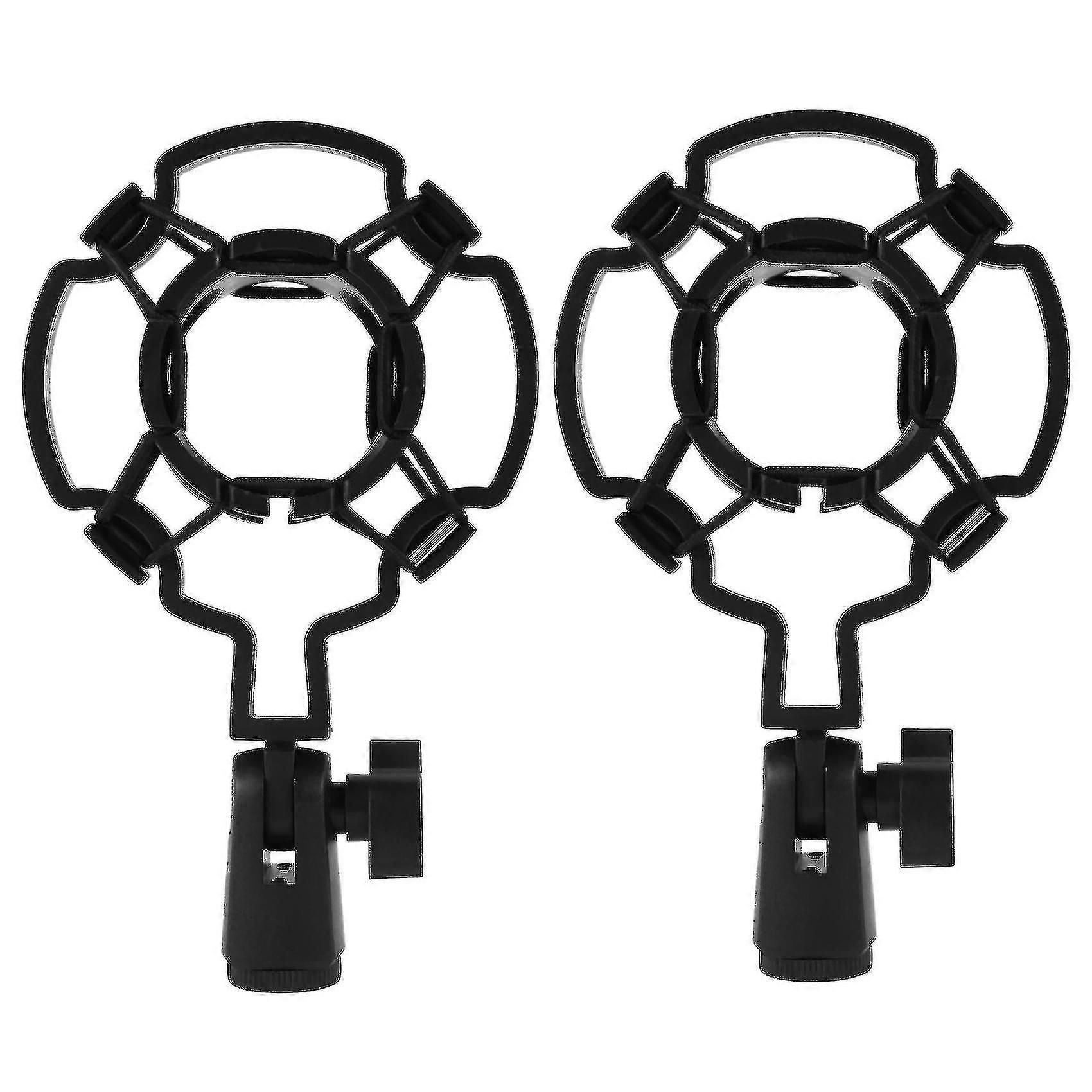 2x Condenser Microphone Mic Shock Holder Compatible With Large Diaphram Mic Clip