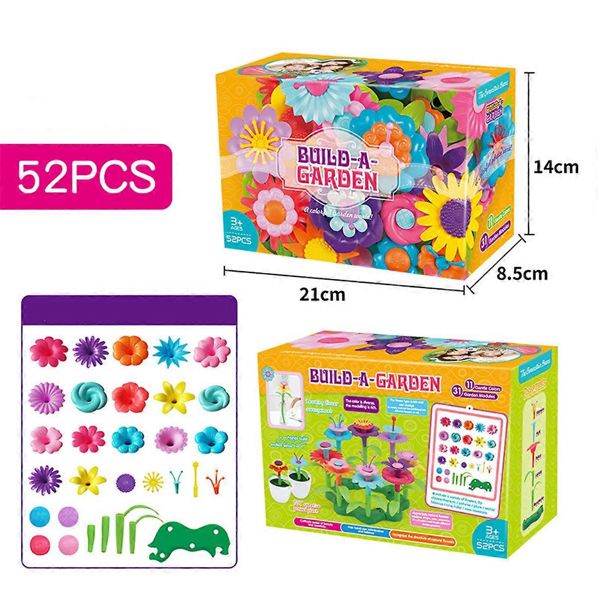 STEM Building Block Flower Garden Plugging Toy Playset for Kids Early Learning