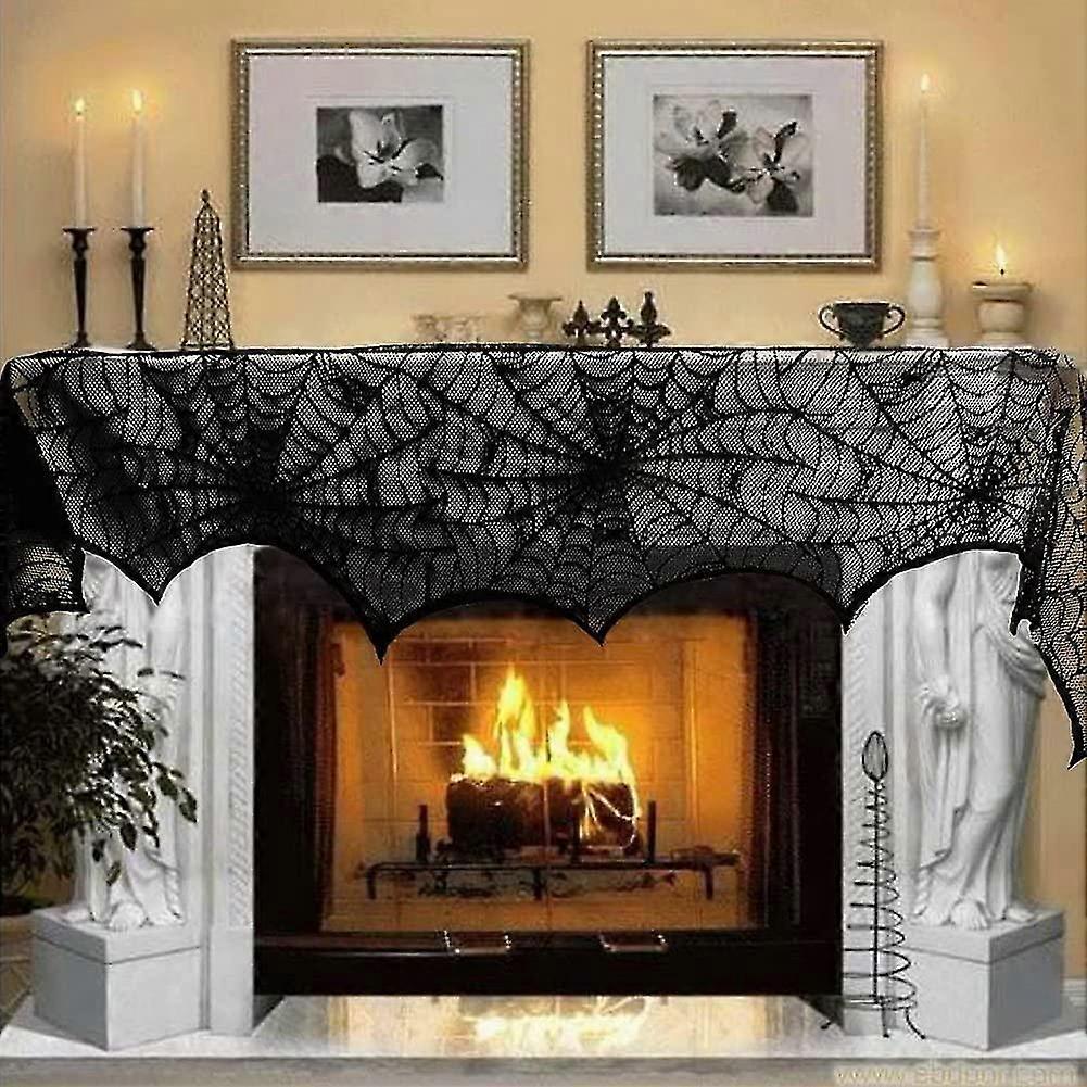 Halloween Decoration Black Lace Spiderweb