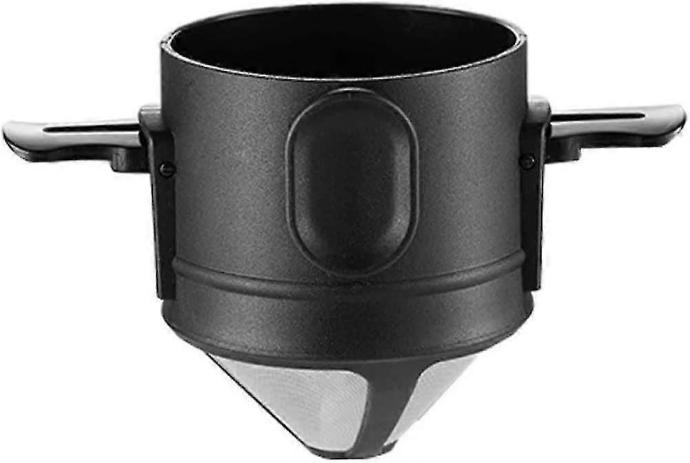 Cone Coffee Dripper Filter, Stainless Steel Coffee Filters Coffee Maker With Cleaning Brush For Home Office Travel,black(1pc)