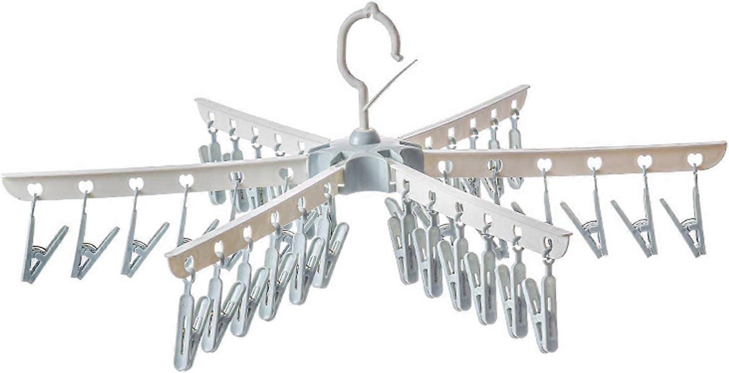 Plastic Spinner Dryer with 36 Clips, Sock Drying Rack, Hanging Clothes Drying Rack, Hanging Drying Rack, Sock Drying Rack for Socks, Underwear (Grey B
