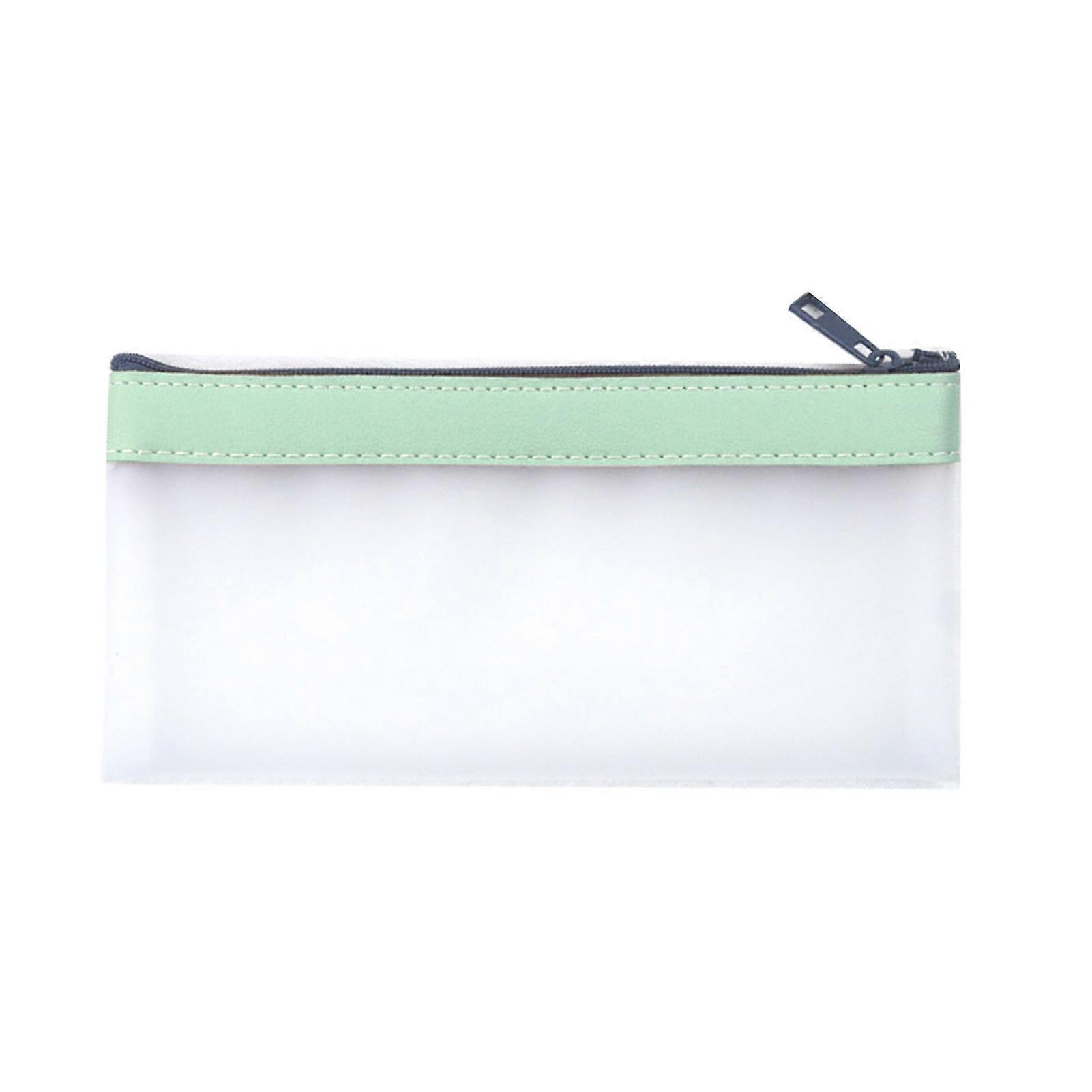 Frosted Transparent Pencil Case Zipper Closure Pencil Pouch Large Capacity Easy Organization Stationery Case School Supplies