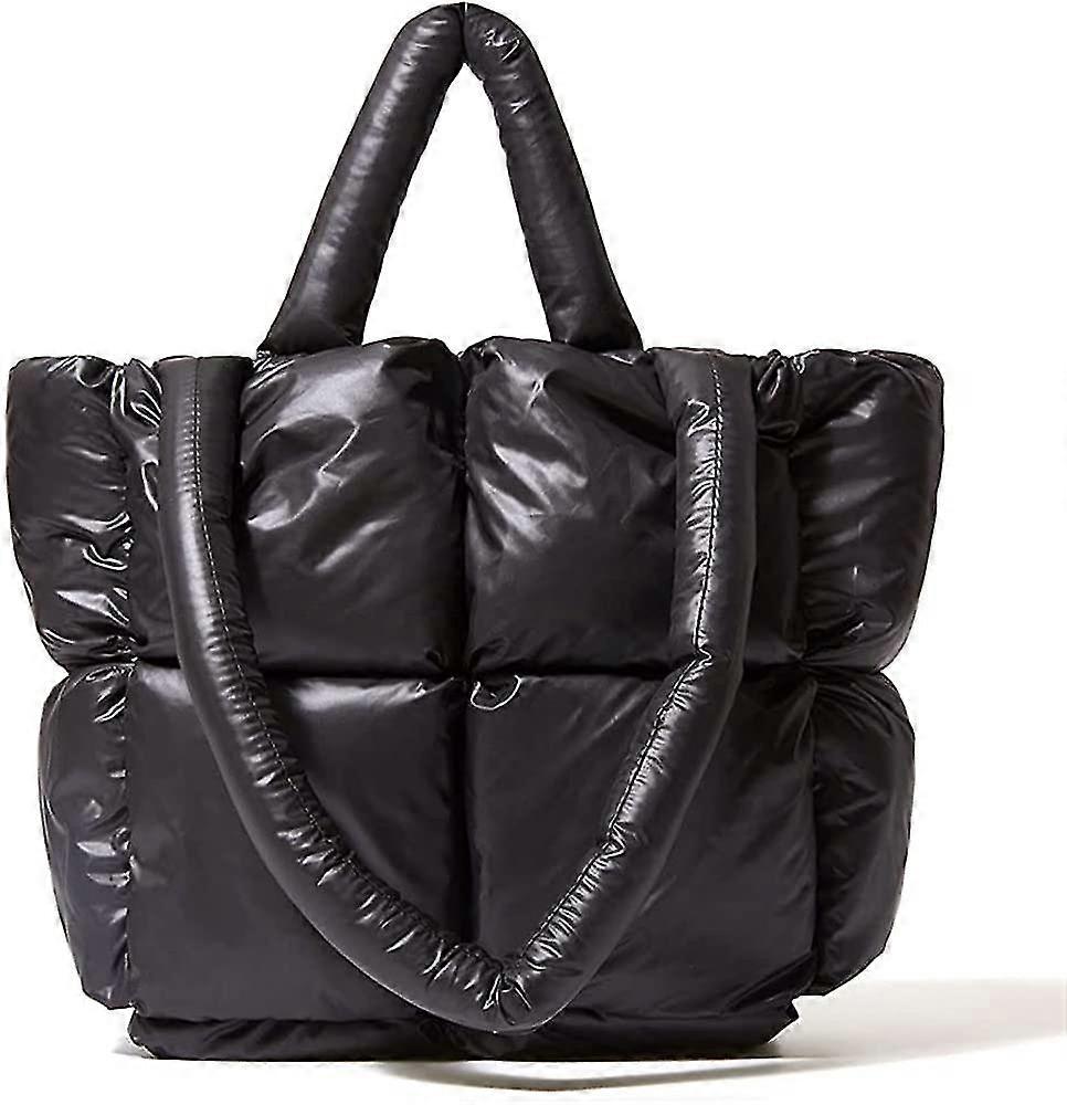 حقيبة حمل كبيرة للنساء ، حقائب فاخرة مبطنة وحقائب يد حقائب كروسبودي للنساء ، الشتاء النايلون أسفل القطن حقائب الكتف B63